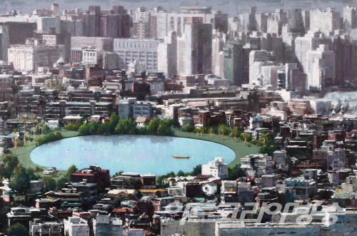 박준형 作 _ PRISM-Blue hole#02_91x61cm_oil on canvas_2022