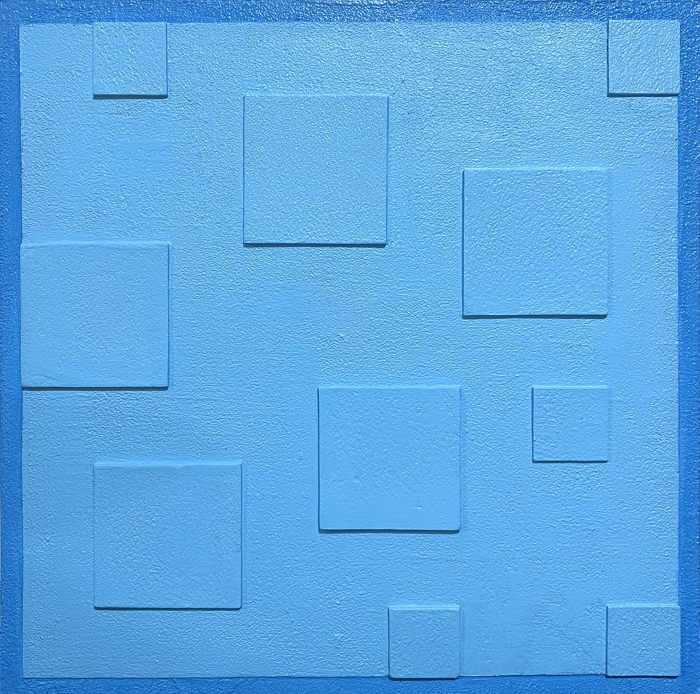 G선상의 아리아 NEON COLER blue 31.8x31.8_mixed media_2022