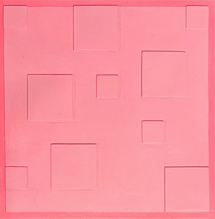 G선상의 아리아 NEON COLER PINK_31.8x31.8_mixed media_2022