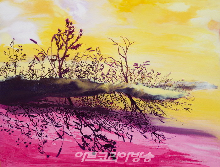 Shadow-pink2,oil on canvas,91x117cm,2010