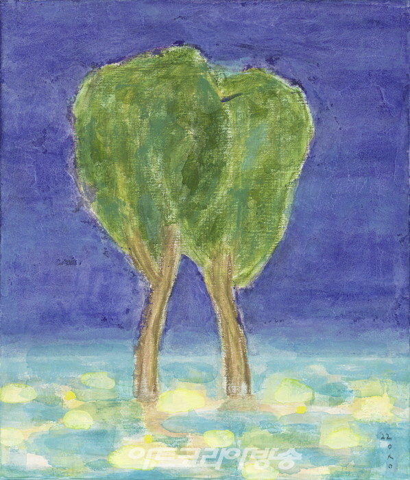 6.jpg_이오성_Lean_53x45.5 cm_mixed media on canvas_2022