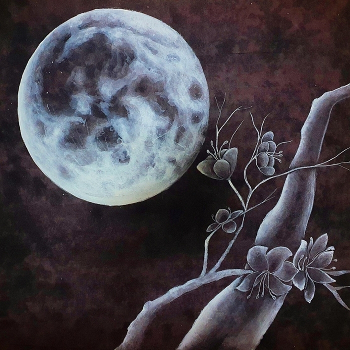 추억-달빛 아래_53.0X43.9cm_2합 장지에 분채_2021