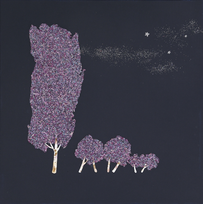 Shape of Heart(休) 45.0 × 45.0cm, Mixed media on canvas, 2022