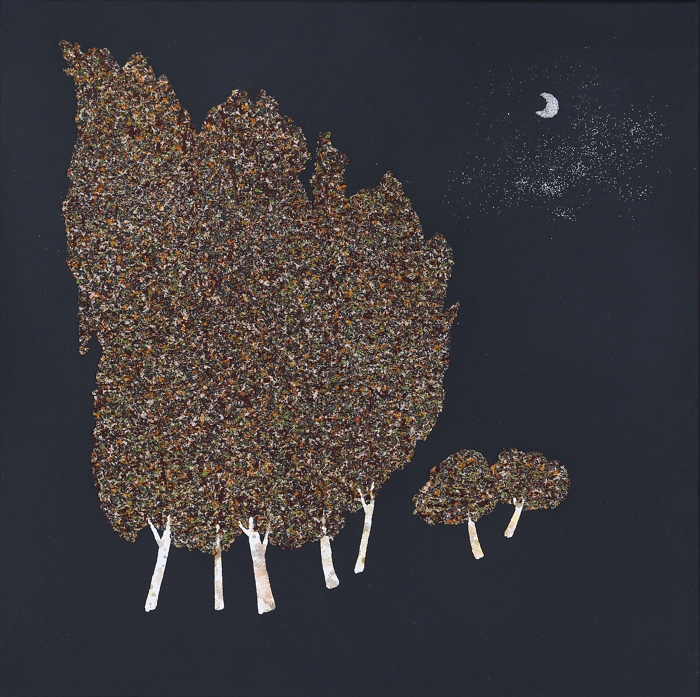 Shape of Heart(休) 45.0 × 45.0cm, Mixed media on canvas, 2022