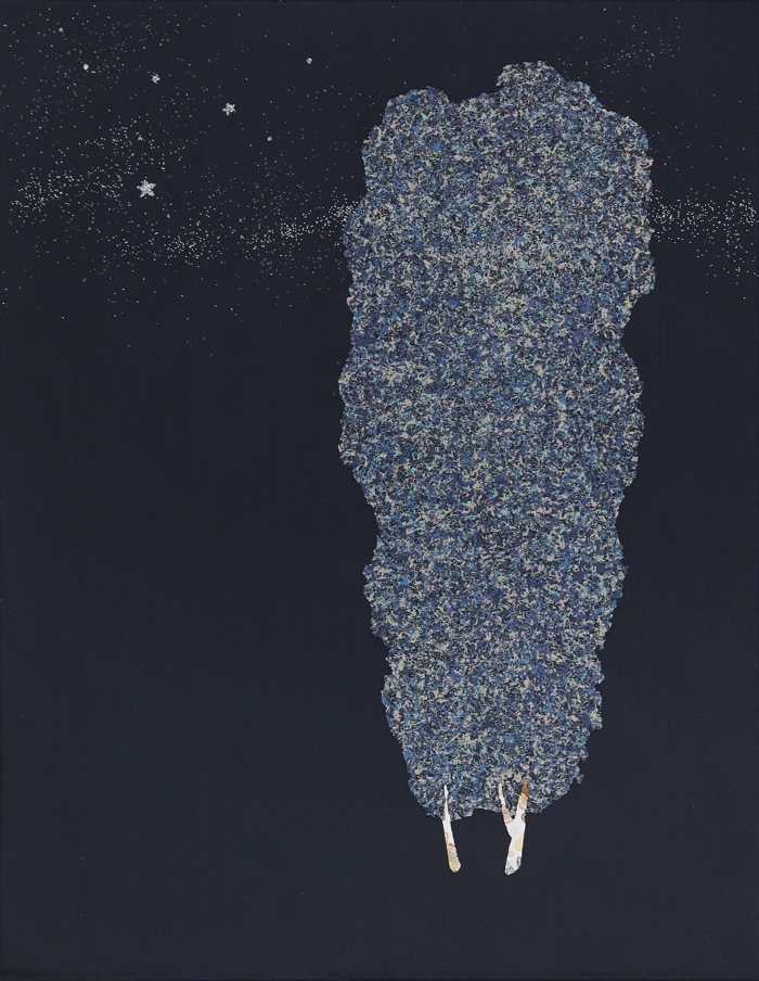 Shape of Heart(休) 40.9 × 24.2cm, Mixed media on canvas, 2022