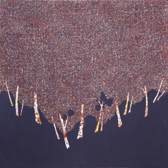 Shape of Heart(休) 45.0 × 45.0cm, Mixed media on canvas, 2021