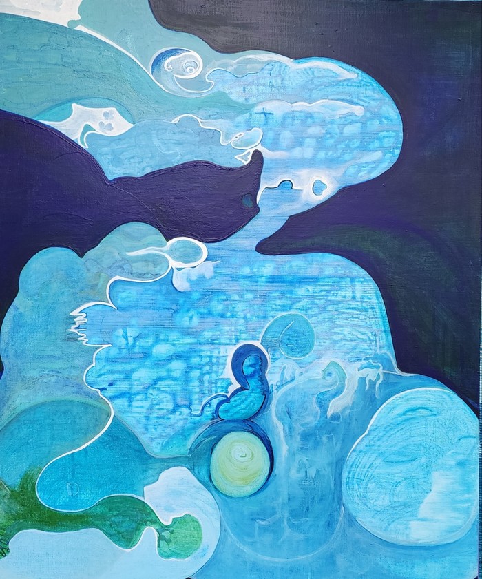 가슴 속 바다 이야기 73*61 캔버스에 아크릴 2022