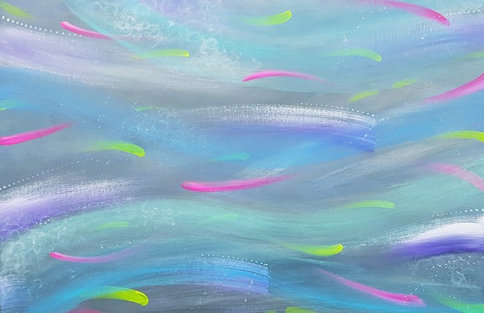                  백지상, 시냇가의 봄_72.7x50.0_acrylic on canvas_2023 