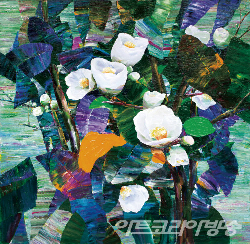 강종열 作_Camellia_Acrylic on canvas_150x150cm