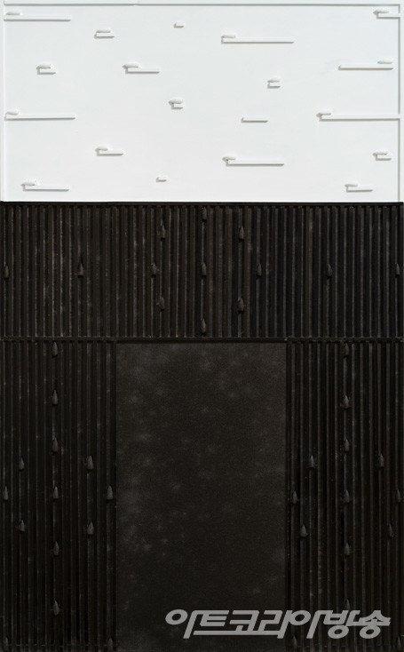 천현태 작_130.3 x 80.3cm, 캔버스에 먹, 오일, 2022