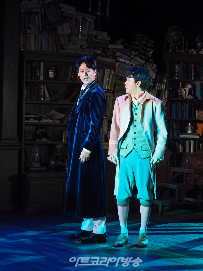 ​뮤지컬 '윌리엄과 윌리엄의 윌리엄' 프레스콜(윌리엄 헨리 아일랜드 역 김지웅, H 역 주민진) 2023.03.21 사진 ⓒ아트코리아방송 이용선 기자​​​