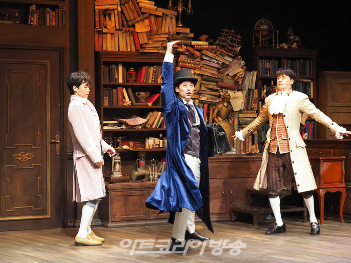 뮤지컬 '윌리엄과 윌리엄의 윌리엄' 프레스콜(윌리엄 사무엘 아일랜드 역 김수용, H 역 주민진, 윌리엄 헨리 아이랜드 역 임규형) 2023.03.21 사진 ⓒ아트코리아방송 이용선 기자​​