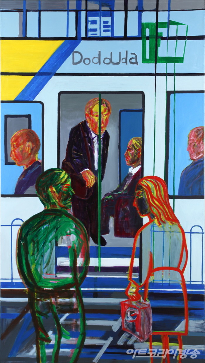 서용선 作_멜본트램 2013, 2015 Acrylic on canvas 265 x 147cm 이미지 제공. 장디자인아트