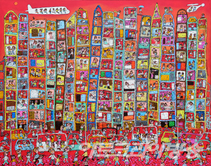 신흥우 作 _ Funny city, 227.3x181.8cm, Acrylic on Canvas, 2018