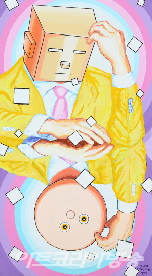 황성동 作_Hero 2303_acrylic on canvas_144.7x80.2cm_2023