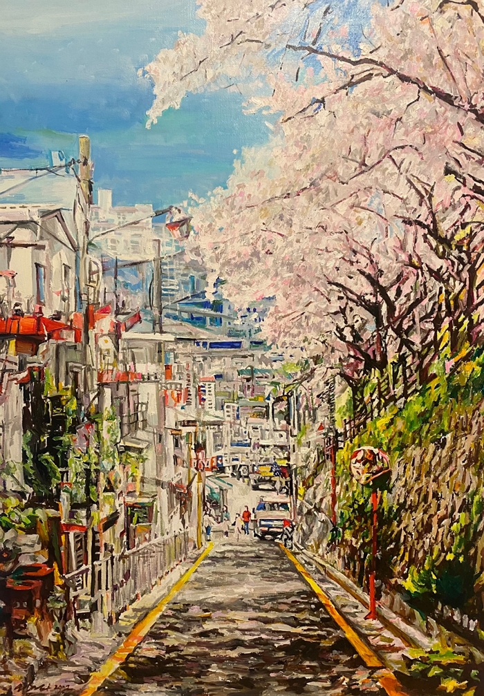 김주희 그 어느 봄날,90.9x60.6(30M),oil on canvas,2022