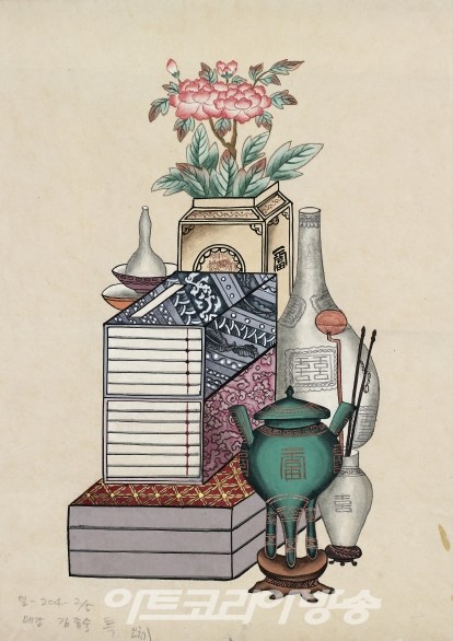 김종숙作, 책가도(2018)