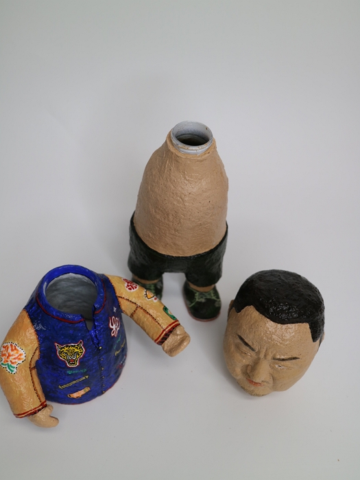 하연우  paper 마동석 _30x13.5x12 cm _ upcycled & papers mixed media_2022