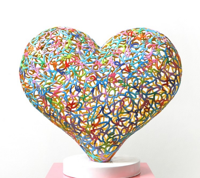 no.46467, 소란스러운 마음, 40×40×20㎝, Metal Steel painting, 2022, 강민기