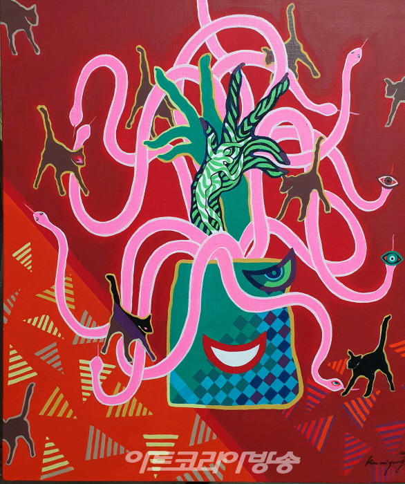 Muse Kim(김미영). 미학적 해탈. Acrylic on canvas. 53.0x45.5cm. 2022