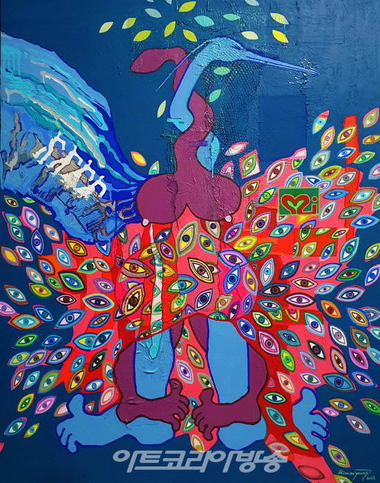 Muse Kim(김미영). 호접몽. 116.8x91cm. Mixed media on canvas. 2022.