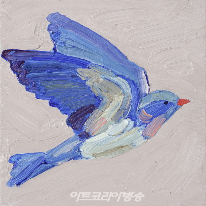 카아민_Blue bird(7)_2023_17.9x17.9_oil on canvas
