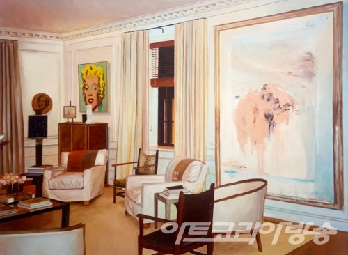 Brian Rideout 作_American Collection Painting 60 (Twombly, Warhol) 2023_oil on canvas_82x142cm