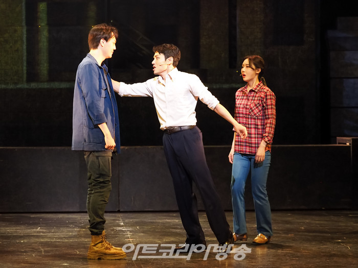 뮤지컬 '광주' 기자간담회(윤이건 역 김찬호, 박한수 역 김진욱, 문수경 역 최지혜). 2023.05.16 사진 ⓒ아트코리아방송 이용선 기자​