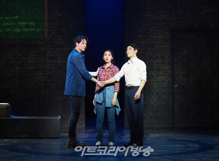 뮤지컬 '광주' 기자간담회(박한수 역 김진욱, 문수경 역 최지혜, 윤이건 역 김찬호). 2023.05.16 사진 ⓒ아트코리아방송 이용선 기자​