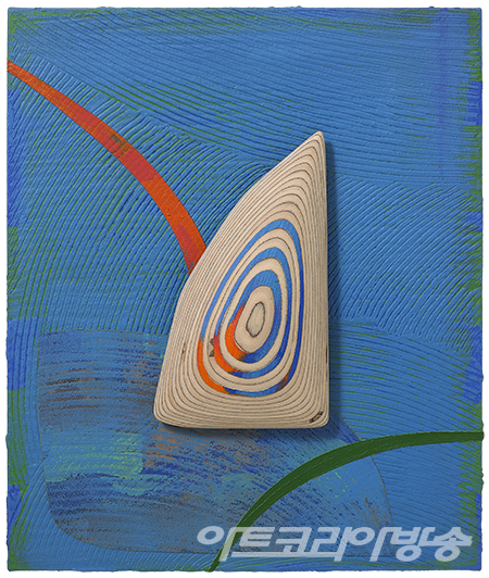 전지연 作 _ Flowing-2211(1)_45.5x38cm_mixed media on canvas_2022