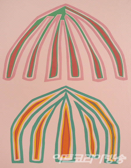 전지연 作 _ Flowing-2110(1) 116.7x91cm mixed media on canvas 2021