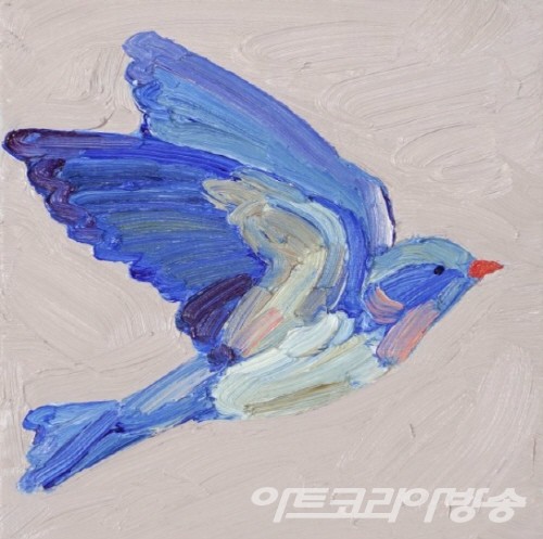 CCARMIN 作 _ Blue bird(7)_17.9x17.9cm_oil on canvas_2023