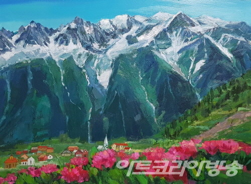 나현숙 作 _ 설산을 꿈꾸다_65.1x53cm_oil on canvas_2023
