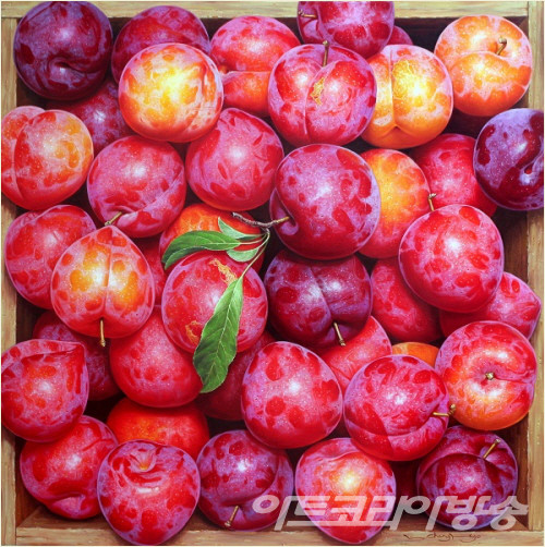 이창효 作_ [No 646] 자두-풍요_112x112cm_Oil on canvas_2019