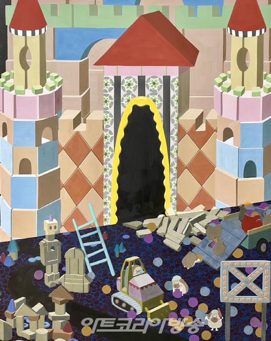 경서정,_곧 사라질 이야기_, 장지에 채색, 90.9x72.2cm, 2023