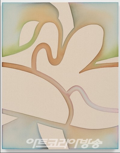 The Ground Was Covered In Berries And The Soles Of My Shoes Changed Colors, 2023, Dye and canvas, 101.6 x 81.3 cm