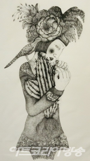 프리야 作 _ A time to Love_60x90cm_Lithography on woven fabric