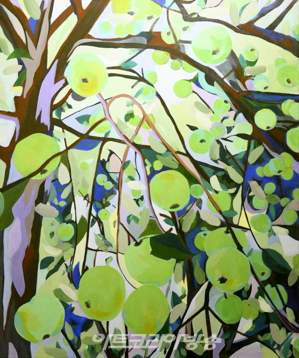 백하리 개인전 ‘계절의 사이에서’-Green apple tree