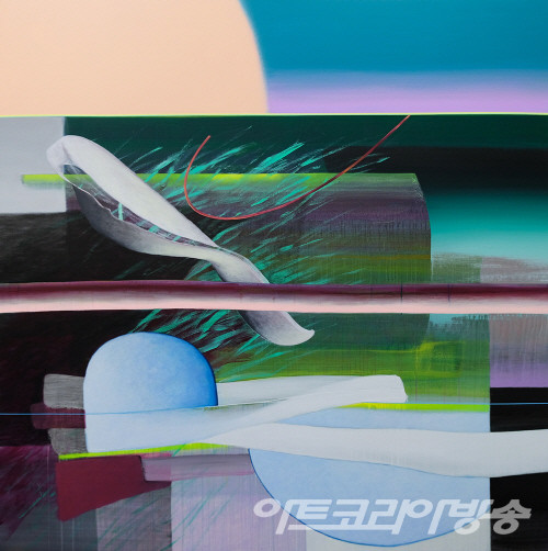 김경한 作 _ 시들지 않는 선 2023_Acrylic on canvas_163x163cm