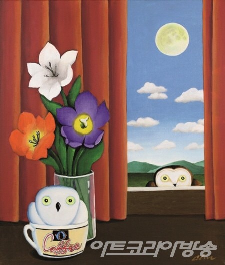 안윤모 作 _ 창가에서_45x53cm_acrylic_2023