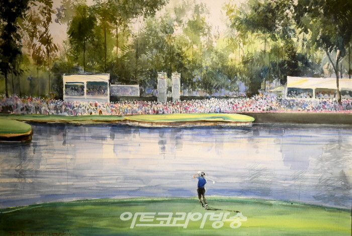 신정무 화백 ‘골프인생 47년’-TPC 소그레스 CC 17번 Hole