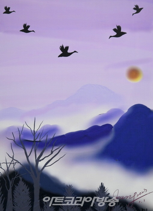 장귀순 모바일 화가 ‘바람의 향기’