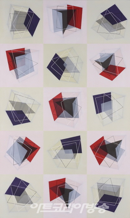 김재관 Myth of Cube 2017-5, 250.0×150.0cm, Acrylic on canvas, 2017