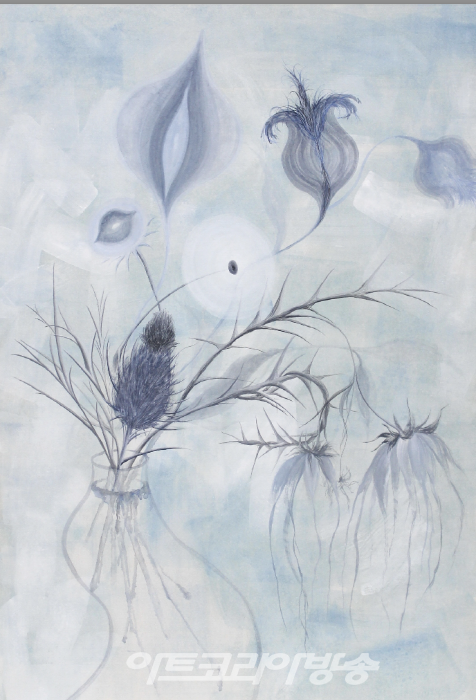 _베려하는마음_,2023, 장지에 분채, 호분, 116x80cm