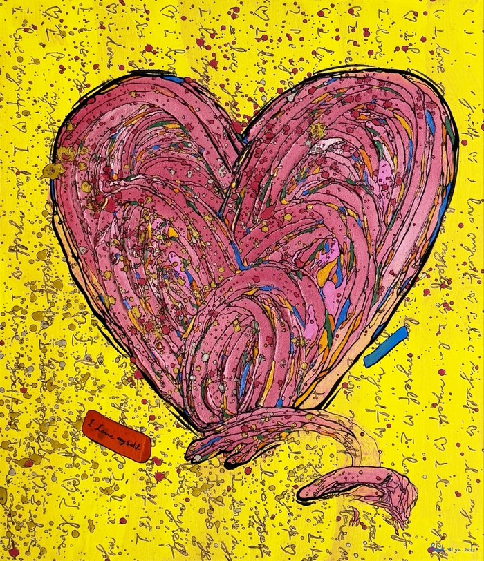 박시유 -I love myself - Mixed media on canvas, 2023