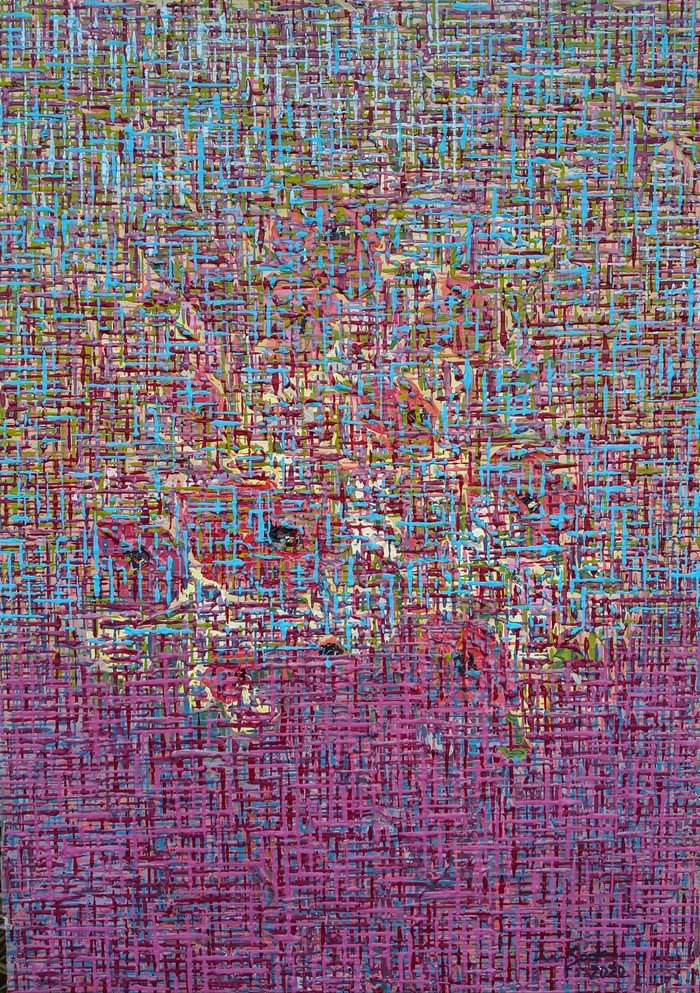 박인숙 - 기억과망각사이 45X64 mixed media ,2019