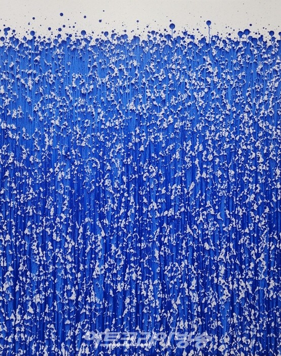 채성필 portrait d_eau. 230427. 162x130cm. pigments naturels sur toile. 2023