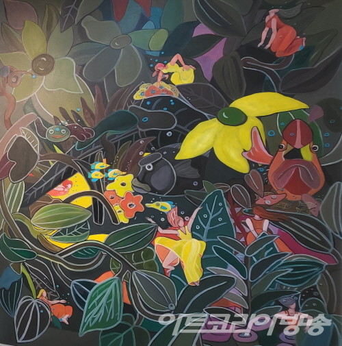 양윤정 作_푸른낙원_116.8x91.0cm_Oil on canvas_2023 칼라플렉스