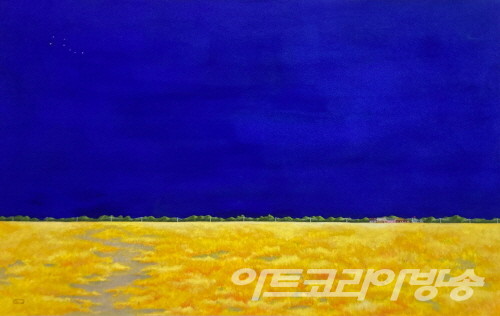 정향숙 作_평안이 깃든 그 곳에서_116.7x72.7cm_Mixed media on canvas_2023 칼라플렉스