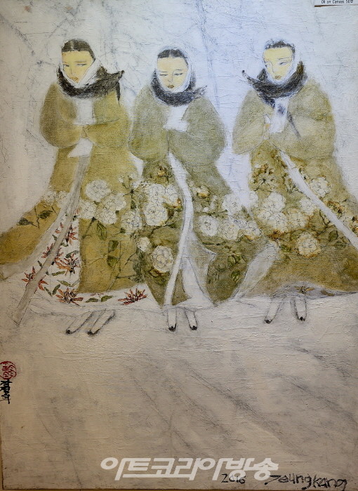 블랙 여우 목도리 여인들